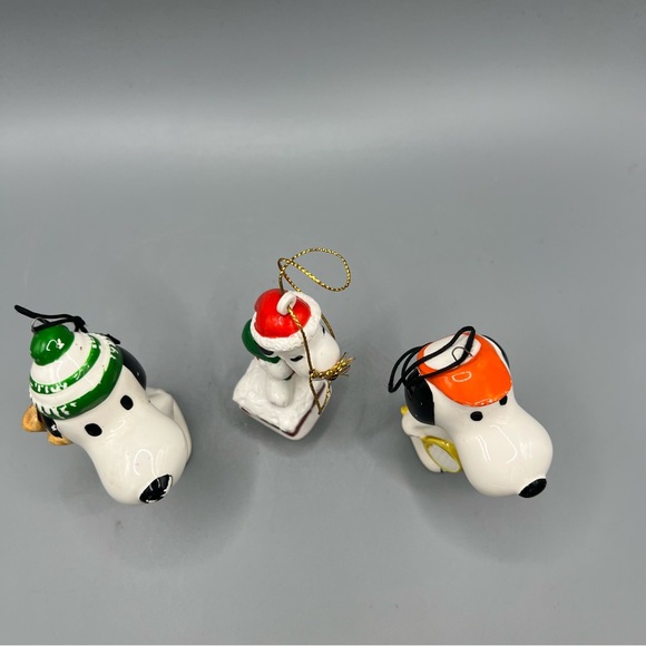 Rare Vtg Lot Of 2 Peanuts Ornaments Ceramic Snoopy 60/70s Japan + 1 Other - Picture 4 of 8